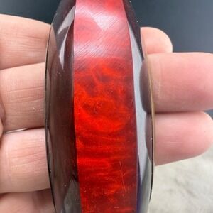 Vintage Wood Bangle Bracelet Red 8.5"